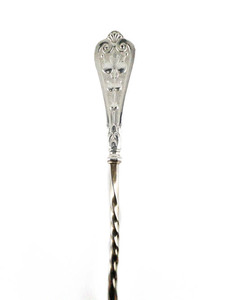 lot 130 image: C R Carlstrom (Sweden) Decorative Spoon Hand Engraved HK Nickle Silver.