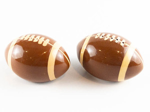 lot 187 image: Football Novelty Salt & Pepper Shakers ChinaPorcelain.