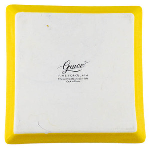 lot 211 image: Grace Fine Porcelain Square Bunny PlateTray 5in