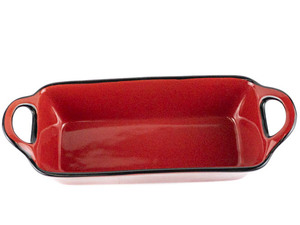 lot 212 image: Mr. Food Test Kitchen 12in long loaf pan, Red with Black Trim