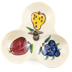 lot 217 image: Purinton Fruit 3-Part Relish, 9 inch ChinaPorcelain.