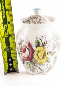 lot 210 image: Nasco (Japan) Rosevine MarmaladeJelly Jar with Lid, 4 12in