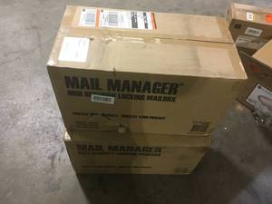 Lot of 2 Mail Manager Locking Wood Grain Post Mount Mailbox with High Security Reinforced Patented Locking System by Mail Boss   Customer Returns See Pictures