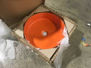 16 in. Matte Black Ceramic Round Vessel Sink    Customer Returns See Pictures