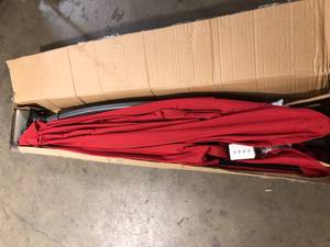 11 ft. Outdoor Cantilever Patio Umbrella Fade Resistant and UV Resistant with Base in Red by Boyel Living Customer Returns See Pictures