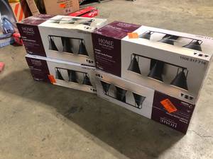 Lot of 4 Home Decorators Collection Insdale 3-Light Matte Black Modern Industrial Bathroom Vanity Light with Metal Shades Customer Returns See Pictures