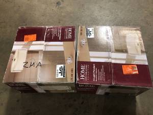 Lot of 2  Hampton Bay Bourland 3-Light Polished Chrome Pendant Light Fixture with Glass Drum Shade   Customer Returns See Pictures