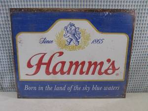 lot 4 image: (EC1) Hamms Tin Sign 16 x 12 12...