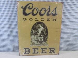 lot 15 image: (C-2) Coors Golden Beer Tin Sign 12...