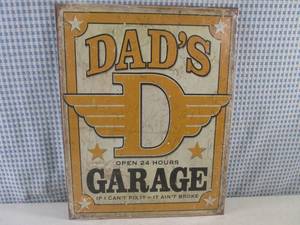 lot 16 image: (C-2) Dads Garage Tin Sign 12 12...