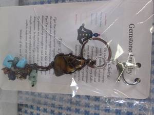 lot 35 image: (FS) Tiger Eye Gemstone Keychain...