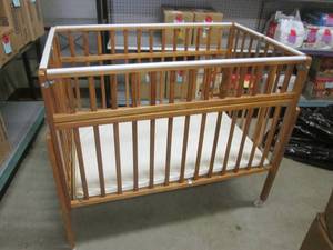 lot 181 image: (RMC) Wood Foldable Day Crib 2 Ope...