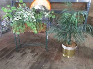 lot 261 image: (HDW) Fake Plants Decor in Metal Pl...