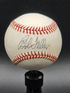 lot 42 image: Cleveland Indians HOFer Great Bob Feller Autographed Baseball with COA