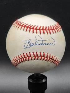 lot 8 image: Boston Red Sox Great Bobby Doerr Autographed Baseball with COA This Baseball was certified Authentic by JSA