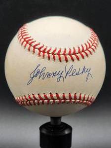 lot 33 image: Boston Red Sox Great Johnny Peskey Autographed Baseball with COA