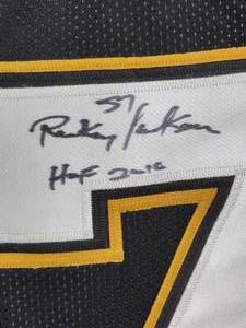 lot 27 image: New Orleans Saints Great Rickey Jackson Autographed Football Jersey with COA