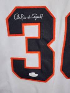 lot 9 image: San Francisco Giants HOFer Great Orlando Cepeda Autographed Baseball Jersey with COA
