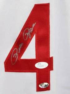 lot 2 image: Cincinnati Reds Great Pete Rose Autographed Baseball Jersey with COA