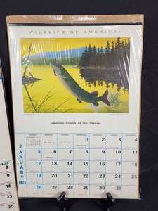 lot 22 image: (3) Vintage Wildlife of America Calendars