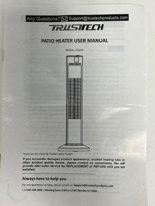 lot 17 image: TRUSTTECH Patio Heater with Manual