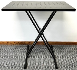 lot 38 image: GATOR FRAMEWORKS Double X Braced Keyboard Stand with Shelf to Turn into DJ Table
