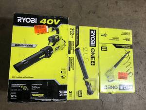 Lot of Assorted Ryobi Leaf Blowers Various Sizes and Conditions Customer Returns See Pictures