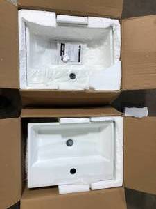Lot of 2 Swiss Madison Claire Vessel Sink in Glossy White  Customer Returns See Pictures