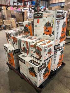 Pallet of Ridgid WetDry Shop Vacs Various Models and Conditions Customer Returns See Pictures