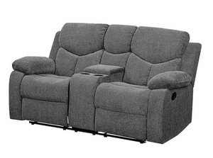 lot 6 image: NEW ACME Kalen Chenille Motion Loveseat with Console