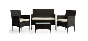 lot 33 image: Brookside Iris 4-Piece Rattan Patio Conversation Set