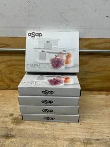 lot 26 image: ASAP SIMPLE Lot of 5 Sets of- ASAP SIMPLE Silicone Reusable Kitchen Bags (4 per set), freezers, microwave, dishwasher safe