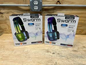 lot 41 image: TRITTON Lot of 2- Swarm Wireless Bluetooth Headsets
