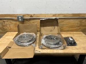 lot 37 image: POWER STOP Lot of 2- AR85124 Rear One Stock Replacement Brake Rotors with Rear Ceramic Disc Brake Pads CMX-D1279