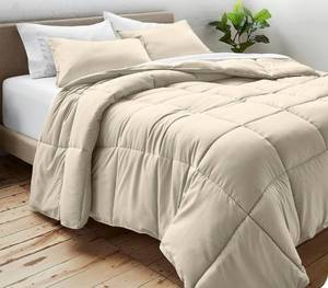 lot 87 image: BARE Home Comforter Set - KingCalifornia King Size - Ultra-Soft - Goose Down Alternative - Premium 1800 Series - All Season Warmth (KingCal King, Sand)