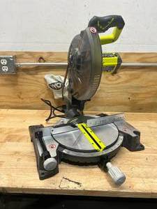 lot 7 image: RYOBI 14 Amp Corded 10 in. Compound Miter Saw with LED Cutline Indicator
