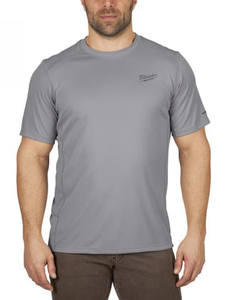 lot 114 image: MILWAUKEE Gen II Mens Work Skin Large Gray Light Weight Performance Short-Sleeve T-Shirt- LARGE