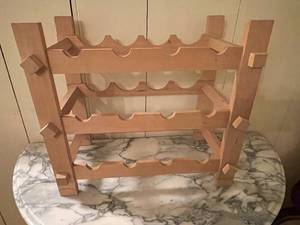 lot 177 image: Handmade Wooden Portable 12 Bottle Wine Rack
