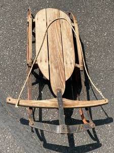lot 162 image: Vintage Wooden Sled