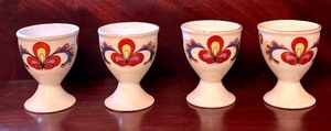 lot 45 image: Four Porsgrund Farmers Rose Egg Coddlers