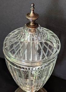 lot 3 image: Tiffany & Co Crystal and Sterling Silver Candy Jar