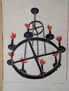 lot 184 image: Framed Chapel Lights -Blake School Print