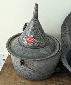 lot 182 image: Assorted Grey Enamelware