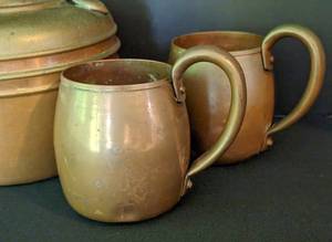 lot 131 image: Copper Kettle and Mug Set