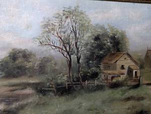 lot 86 image: Framed Scenic Antique Oil Painting by Lena Smith