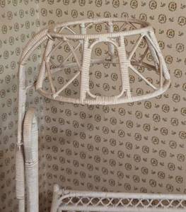 lot 92 image: Adorable Vintage White Wicker Crib  Bassinet