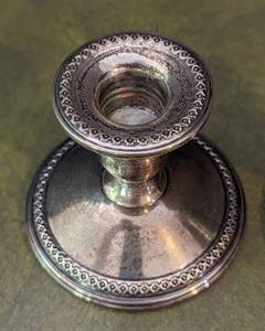 lot 111 image: Rogers Weighted Sterling Silver Candleholders