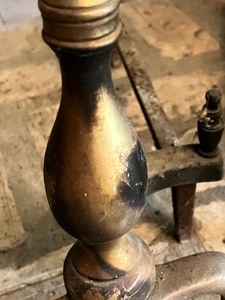 lot 46 image: Pair of Vintage Metal Decorative Andirons