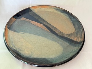 lot 9 image: Large Artisan Pottery Platter and Vase