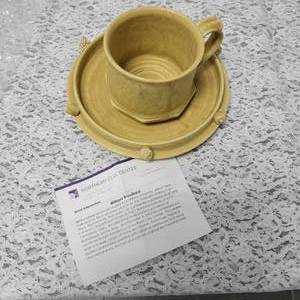 lot 92 image: Wm Brouillard Art Pottery Mug & Saucer
